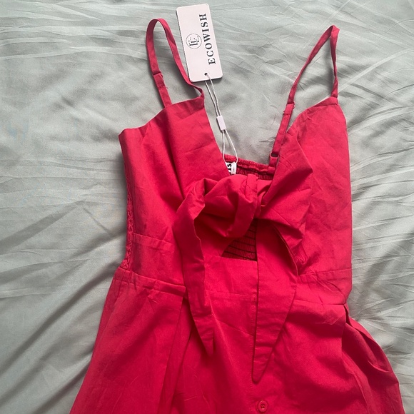 Pink Front Tie Dress - Picture 5 of 5